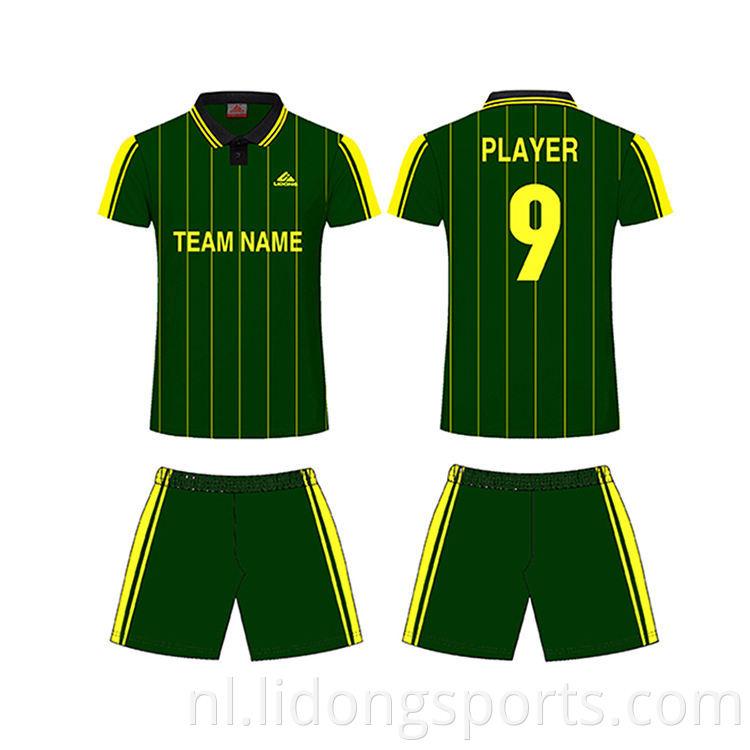 Lidong nieuwste patroonontwerp voetbalteam training uniformen 100% polyester aangepaste voetbal jerseys